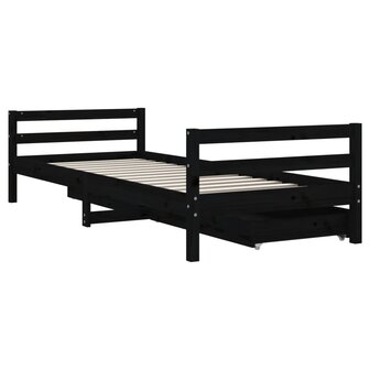 Kinderbedframe met lades 80x200 cm massief grenenhout zwart 7