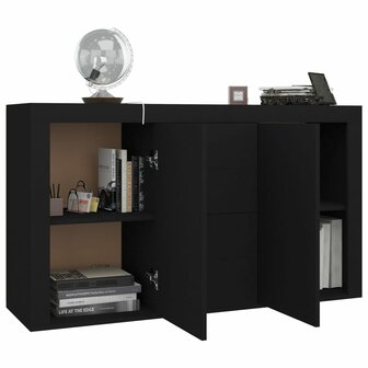 Dressoir 120x36x69 cm bewerkt hout zwart 4