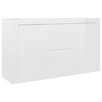 Dressoir 120x36x69 cm bewerkt hout hoogglans wit 2