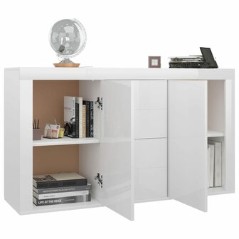 Dressoir 120x36x69 cm bewerkt hout hoogglans wit 4