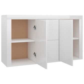 Dressoir 120x36x69 cm bewerkt hout hoogglans wit 5