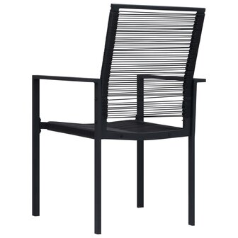 Tuinstoelen 2 st PVC-rattan zwart 5
