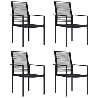 Tuinstoelen 4 st PVC-rattan zwart 1