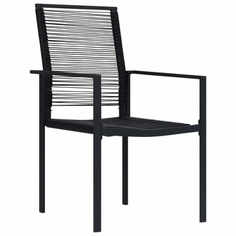 Tuinstoelen 4 st PVC-rattan zwart 2