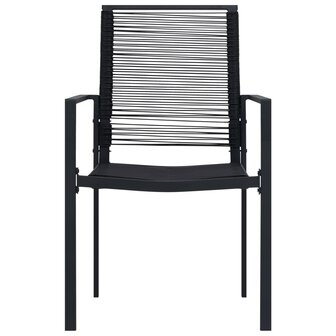 Tuinstoelen 4 st PVC-rattan zwart 3