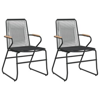 Tuinstoelen 2 st 58x59x85,5 cm PVC-rattan zwart 2