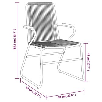 Tuinstoelen 2 st 58x59x85,5 cm PVC-rattan zwart 8