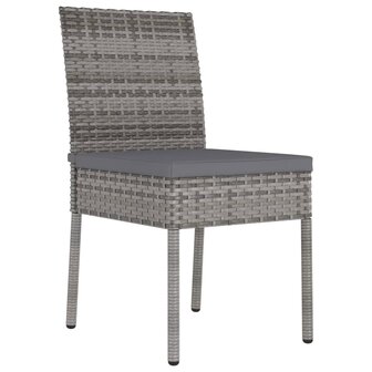 Tuinstoelen 2 st poly rattan grijs 2