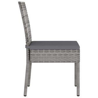 Tuinstoelen 2 st poly rattan grijs 3