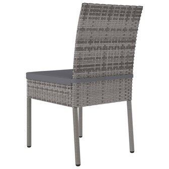 Tuinstoelen 2 st poly rattan grijs 4