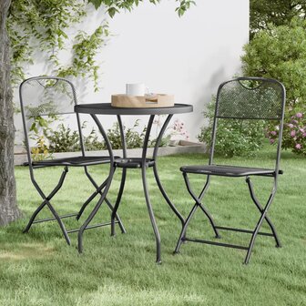 Tuinstoelen inklapbaar 2 st metaalgaas antracietkleurig 1