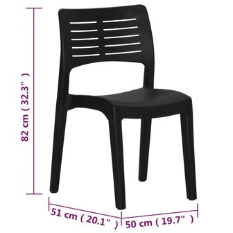 Tuinstoelen 2 st polypropeen antracietkleurig 10