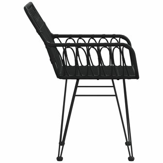 Tuinstoelen 2 st met armleuning 56x64x80 cm PE-rattan zwart 5