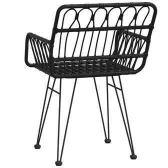 Tuinstoelen 2 st met armleuning 56x64x80 cm PE-rattan zwart 6