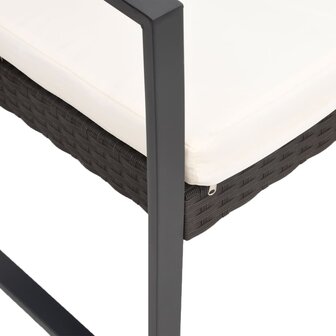 Tuinstoelen 2 st polypropeen rattan zwart 5