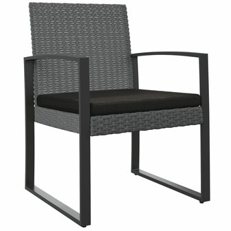 Tuinstoelen 2 st polypropeen rattan donkergrijs 2
