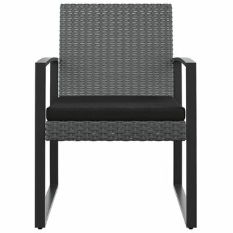 Tuinstoelen 2 st polypropeen rattan donkergrijs 3