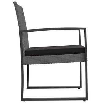 Tuinstoelen 2 st polypropeen rattan donkergrijs 4