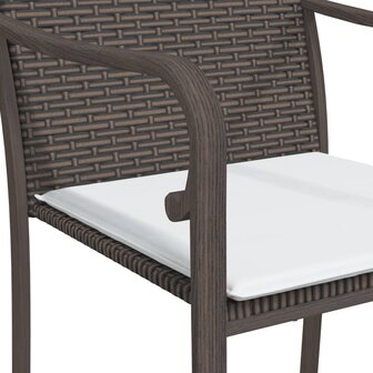 Tuinstoelen 2 st met kussens 56x59x84 cm poly rattan bruin 7