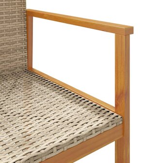 Tuinstoelen 2 st poly rattan en massief hout beige 9