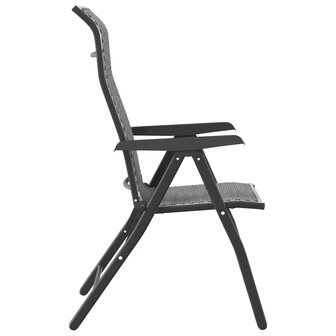 Tuinstoelen 2 st inklapbaar poly rattan grijs 6