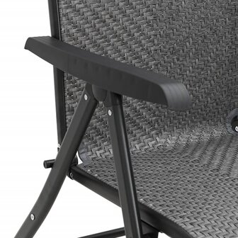 Tuinstoelen 2 st inklapbaar poly rattan grijs 10