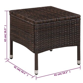 Tuinstoel en kruk met kussens poly rattan bruin 5