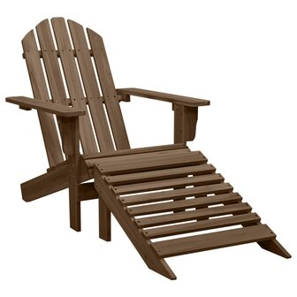 Tuinstoel met voetenbank hout bruin 1