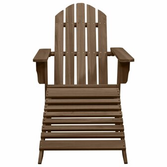 Tuinstoel met voetenbank hout bruin 2