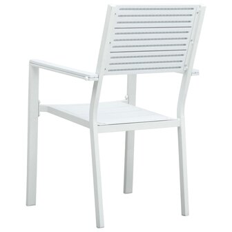 Tuinstoelen 4 st hout-look HDPE wit 5