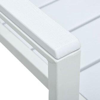 Tuinstoelen 4 st hout-look HDPE wit 7