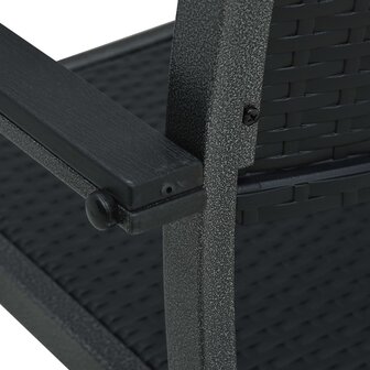 Tuinstoel 2 st rattan-look kunststof zwart 6