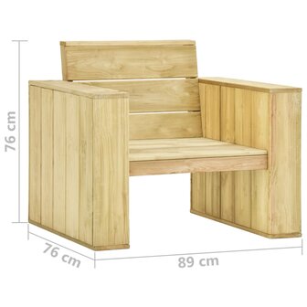 Tuinstoel 89x76x76 cm ge&iuml;mpregneerd grenenhout 6