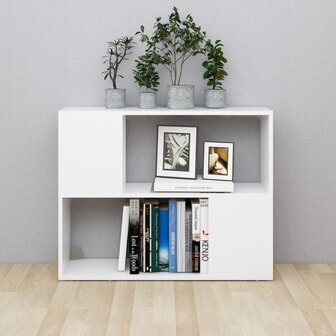Tv-meubel 80x24x63 cm bewerkt hout wit 3