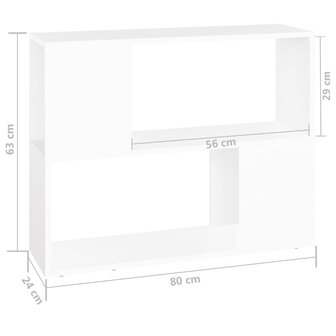 Tv-meubel 80x24x63 cm bewerkt hout wit 7
