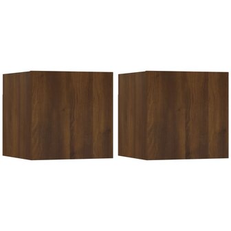 Tv-wandmeubelen 2 st 30,5x30x30 cm bruin eikenkleur 2