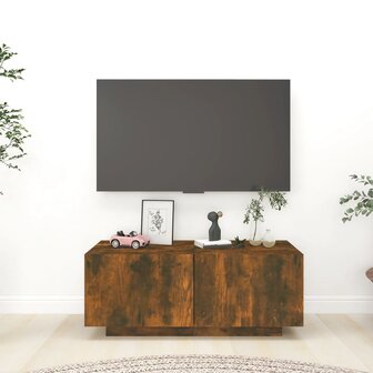 Tv-meubel 100x35x40 cm bewerkt hout gerookt eikenkleurig 1