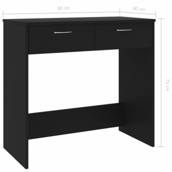 Bureau 80x40x75 cm spaanplaat zwart 6