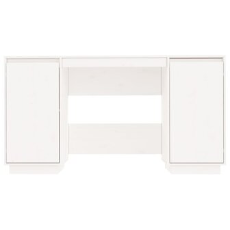 Bureau 140x50x75 cm massief grenenhout wit 5