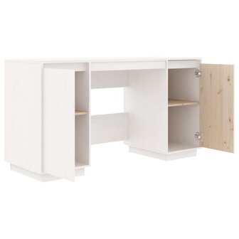 Bureau 140x50x75 cm massief grenenhout wit 6