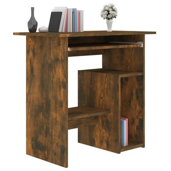 Bureau 80x45x74 cm bewerkt hout gerookt eikenkleurig 3