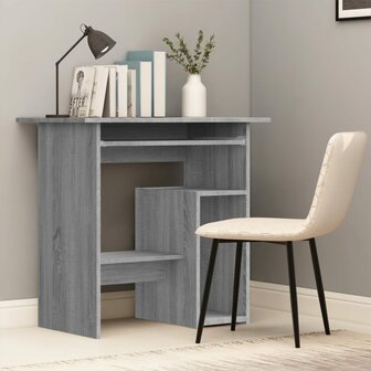 Bureau 80x45x74 cm bewerkt hout grijs sonoma eikenkleurig 1