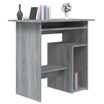 Bureau 80x45x74 cm bewerkt hout grijs sonoma eikenkleurig 3