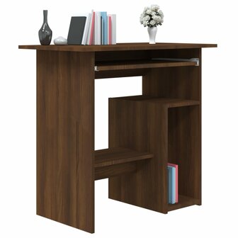 Bureau 80x45x74 cm bewerkt hout bruin eikenkleur 3