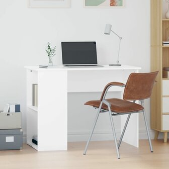 Bureau 100x55x75 cm bewerkt hout wit 1