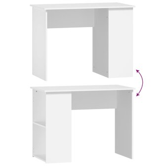 Bureau 100x55x75 cm bewerkt hout wit 6