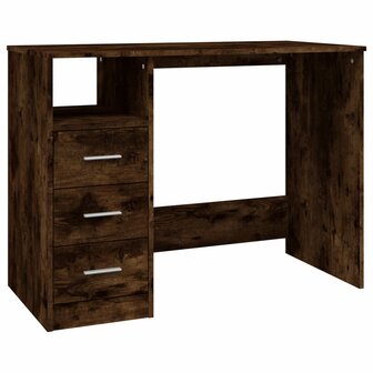 Bureau met lades 102x50x76 cm bewerkt hout gerookt eikenkleurig 2
