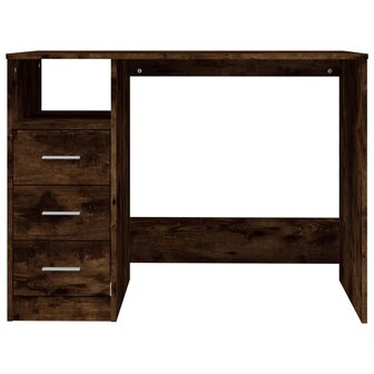 Bureau met lades 102x50x76 cm bewerkt hout gerookt eikenkleurig 6
