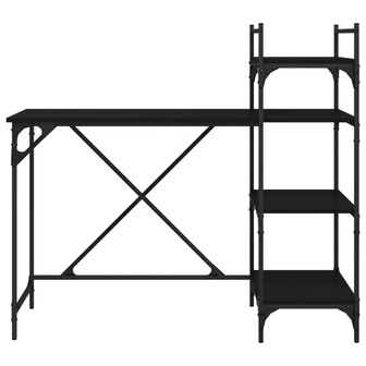 Computerbureau met schappen 120x47x109 cm zwart 4