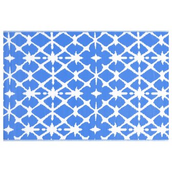 Buitenkleed 80x150 cm PP blauw en wit 3